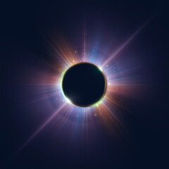 Poster - Planetary Solar Eclipse Vector. Light Effect