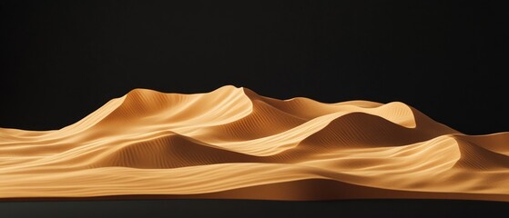 Poster - A desert landscape with a mountain in the background