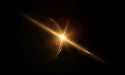 Poster - Planetary Solar Eclipse Vector. Light Effect