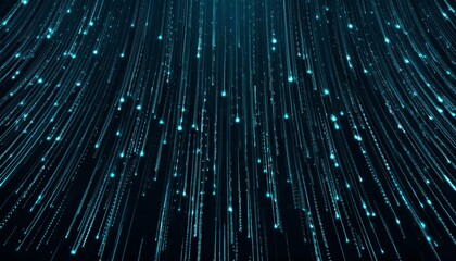 Poster - abstract animation of binary code cascading down like digital rain