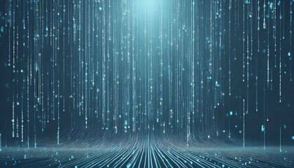 Poster - abstract animation of binary code cascading down like digital rain