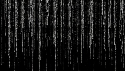 Poster - abstract animation of binary code cascading down like digital rain