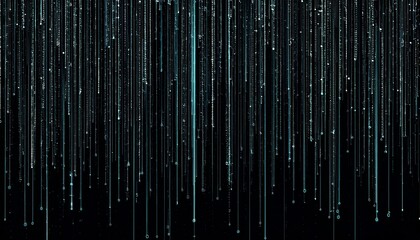 Poster - abstract animation of binary code cascading down like digital rain