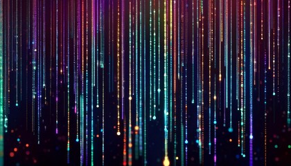 Poster - abstract animation of binary code cascading down like digital rain