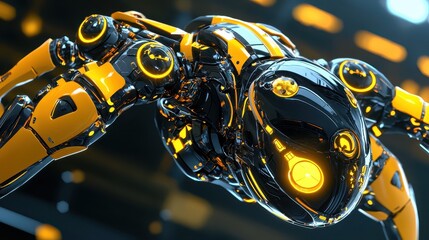 Poster - Futuristic Robotic Creature with Sleek Design and Bright Colors