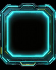 Poster - Futuristic Neon Frame with Glowing Edges for Digital Artwork