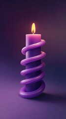 Poster - A decorative arrangement of spiral candles with a purple candle on top