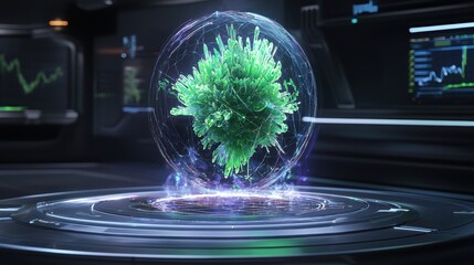 Poster - Floating Green Energy in Futuristic Sci-Fi Environment