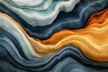 Poster - Flowing abstract patterns create a harmonious blend of colors and textures in a modern artistic representation