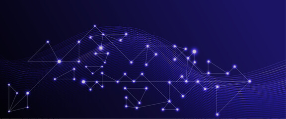 Data Technology Blue Signals With Dark Background, Tech Signal,