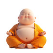 © Mori Deci - This image shows a cartoon illustration of a monk in a meditative pose with his eyes closed and smiling.