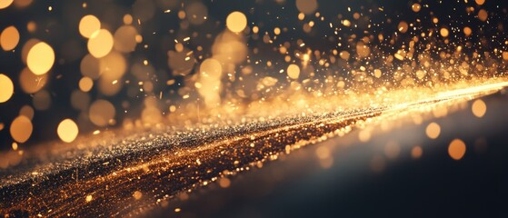 Poster - A close-up view of a shiny surface with lights in the background, ideal for use in technology or advertising contexts