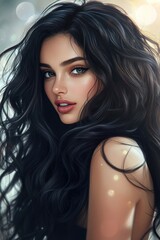 Aufkleber - Portrait of a woman with striking features, perfect for editorial or commercial use