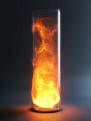 Aufkleber - A glass containing a burning flame, useful for conceptual or symbolic uses