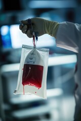 Poster - A person carrying a bag with visible blood stains, possibly after a violent incident