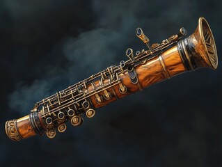 Aufkleber - Close-up shot of a musical instrument on a dark background, perfect for music-related uses