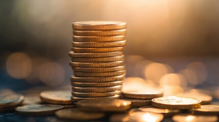 Poster - A pile of currency sitting on a flat surface, ideal for financial or economic illustrations