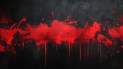 Poster - A dramatic splash of red paint against a dark background, creating an intense and artistic visual effect.