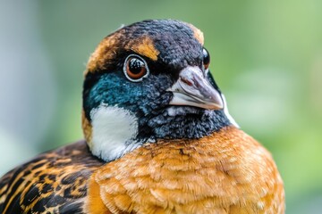 Poster - A clear image of a bird's head and neck, blurred background