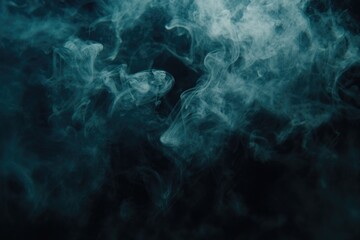 Aufkleber - A close-up view of smoke filling a dark room, ideal for scenes where lighting is crucial
