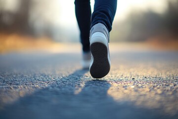 Aufkleber - A person is walking on a road