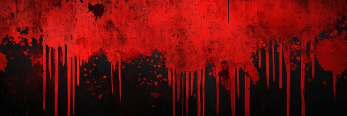 Poster - A vivid abstract image featuring splashes of red paint against a dark background, conveying a dramatic and intense visual effect.