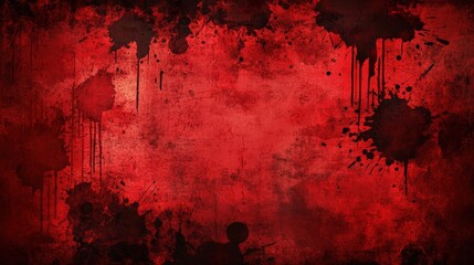 Poster - A textured red background with dark splatters, evoking a dramatic and intense atmosphere.