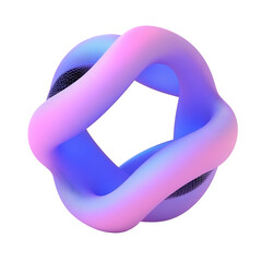 Wall Mural - This image depicts a digitally created 3D object with a gradient color palette, appearing futuristic and abstract.