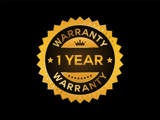 Wall Mural - warranty label sticker label in golden color
