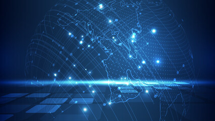 Poster - abstract technology background. vector illustration. global network connection and communication con