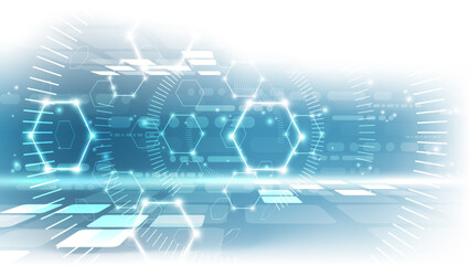 Poster - abstract technological background with hexagons. vector illustration for your design.