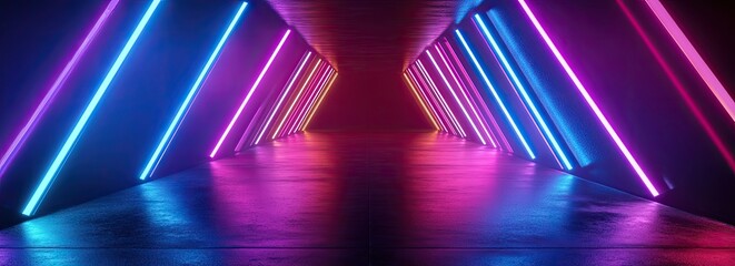 Poster - Neon Tunnel Pathway