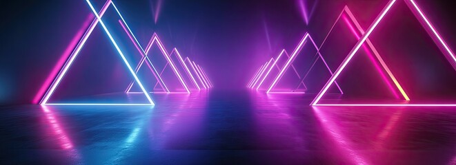 Poster - Neon Triangle Pathway