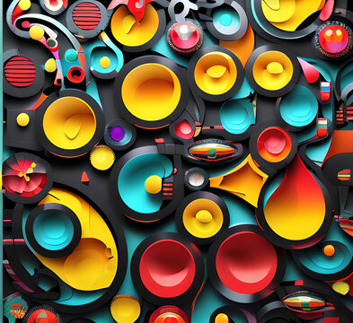 abstract liquid background with popup composition in multicolored. trendy illustration artwork for poster layout, slide presentation, cover, invitation, etc.generative ai