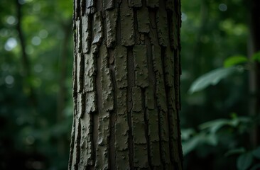 Aufkleber - Textured bark of a tree in a serene forest setting during daytime