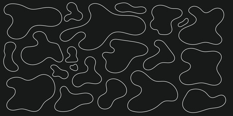 Poster - Abstract organic liquid shapes outline element for graphic design