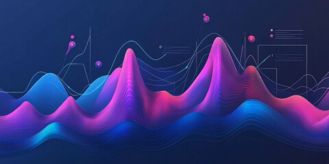 Wall Mural - abstract data visualization background