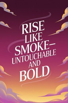 Rise like smoke—untouchable and bold. Typography and Colorful Background Motivational Quote T-shirt Design Illustration