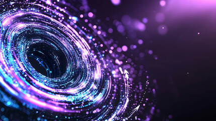 Poster - A vibrant, swirling cosmic design featuring luminous particles and a deep center, evoking a sense of mystery and the vastness of space