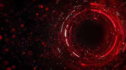 Aufkleber - A dynamic, swirling pattern of red lights and particles creates an abstract, captivating visual effect against a dark background