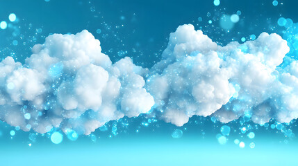 Poster - A serene, fluffy cloud formation against a soft blue background, evoking a peaceful and dreamy atmosphere