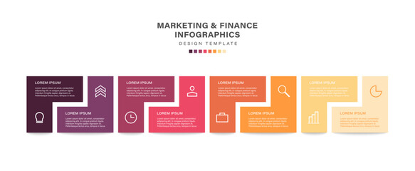 8 Infographic Elements with linear thin icons. Business presentation template