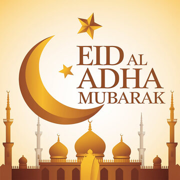 Eid Al Adha Mubarak Banner Illustration Design Template
