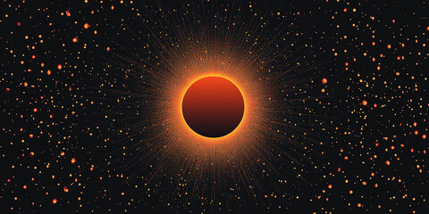 Wall Mural - solar eclipse in space an abstract astronomical scene