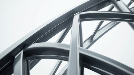 Aufkleber - Abstract Metal Structure with Interwoven Lines and Smooth Curves