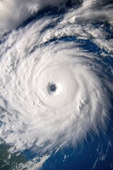 Aufkleber - Climate Crisis Visualization Powerful Hurricane Satellite Imagery Revealing Extreme Weather Patterns - Immersive Environmental Documentation for Climate Change Awareness
