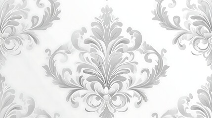 Wall Mural - elegant white floral pattern with intricate swirls, elegant white floral pattern with intricate swir