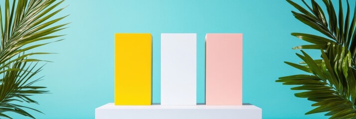 Poster - Minimalist Victory Podium Vibrant Gen Z Color Block Design for Modern Achievement, Branding, and Digital Marketing Success Visualization