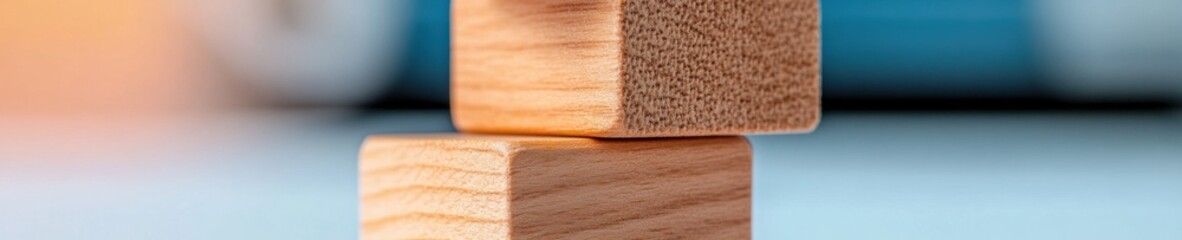 Aufkleber - Minimalist Tech Strategy Precision Wood Block Stacking as Digital Transformation Metaphor for Adaptive Business Resilience and Innovation Frameworks