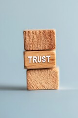 Aufkleber - Minimalist Trust Building Textured Wooden Blocks Symbolizing Professional Relationship Dynamics in Sustainable Business Branding Strategy